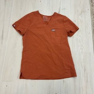Figs Men's Burnt Orange V-Neck Shirt